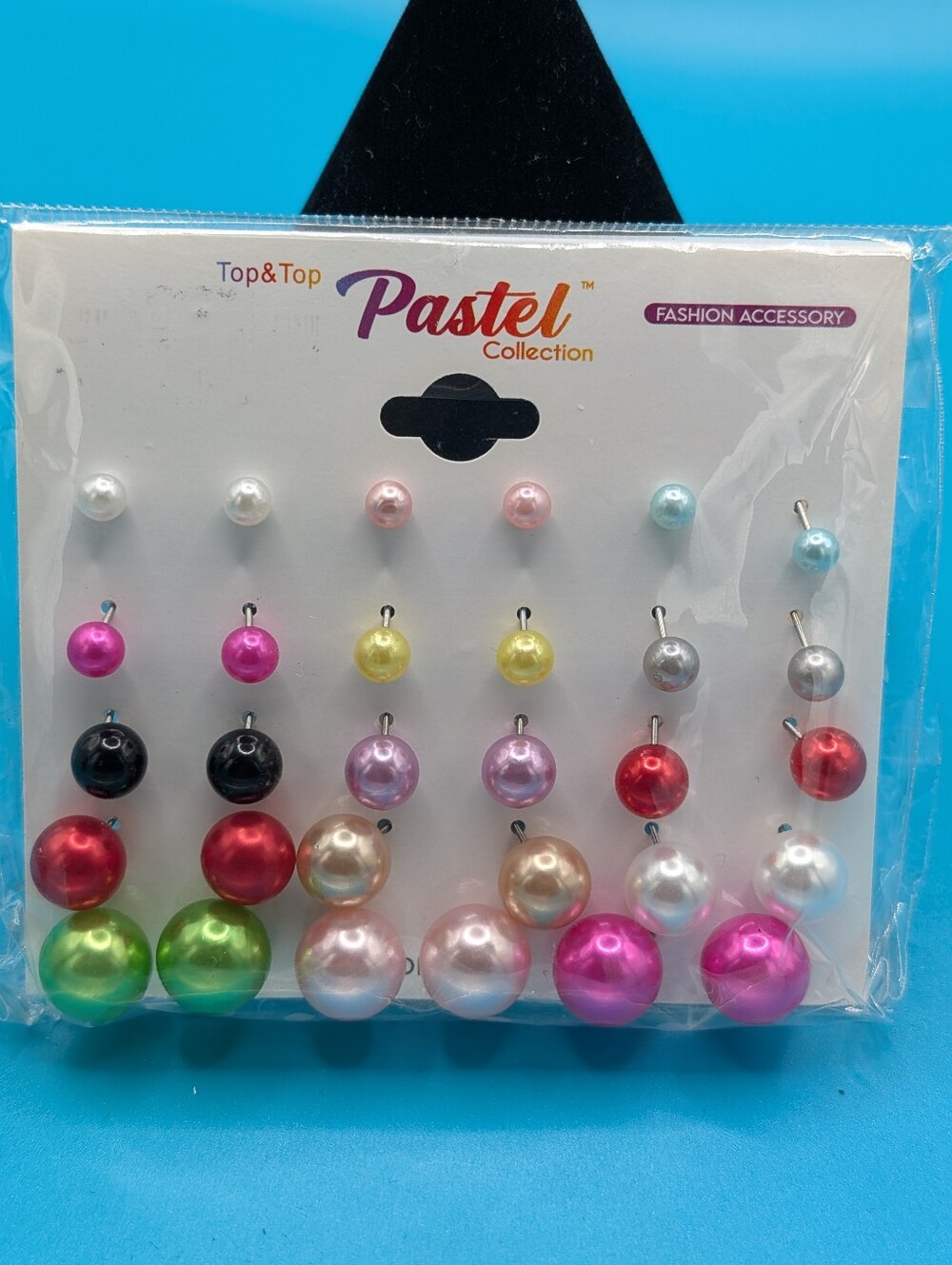 Multi-Color Pearl Stud Earring Set- 15 Pairs